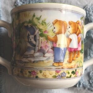 Charming Kids' Mug with Bear and Bunny Design
